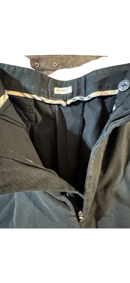 Burberry Golf Black Pleated Pants - 34x30 - Cuffed Legs Made In