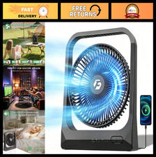20800mAh Portable Rechargeable Fan - 80H Runtime, 4 Speeds, Quiet, 70 Rotation,