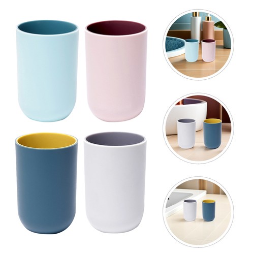 8pcs PP Toothbrush Cup Dual Color Mouthwash Tumblers Reusable Drinking Cups - Picture 10 of 12