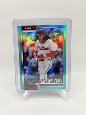 2026 Topps Series 1 Brandon Marsh #335 Aqua Rainbow Foil Philadelphia Phillies