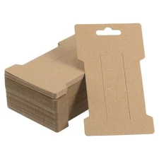 100Pcs Hair Clip Display Cards Paper Cardboard Hair Bow Holder Brown