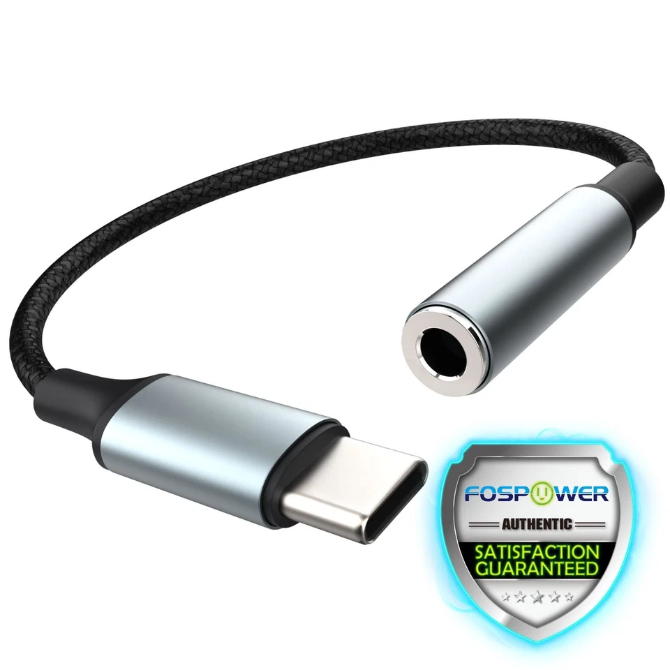 Adaptador FosPower USB C a Aux, Cable de 6" 3,5 mm a USB C, Adaptador USB-C a 3,5 mm