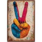 Colorful Peace Vintage Style Hippie Tin Metal Signs Home Décor 8x12