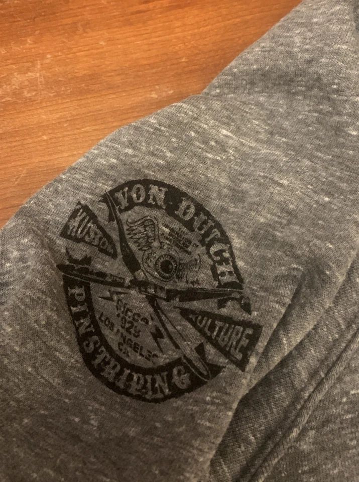 De Colección Von Dutch Sudadera con Capucha para Hombres 2X Gris Ojo Volador Logo Hecho en EE. UU. Foto 3 de 4