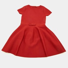 CH Carolina Herrera Red Knit Bow Detail Dress 4 Years