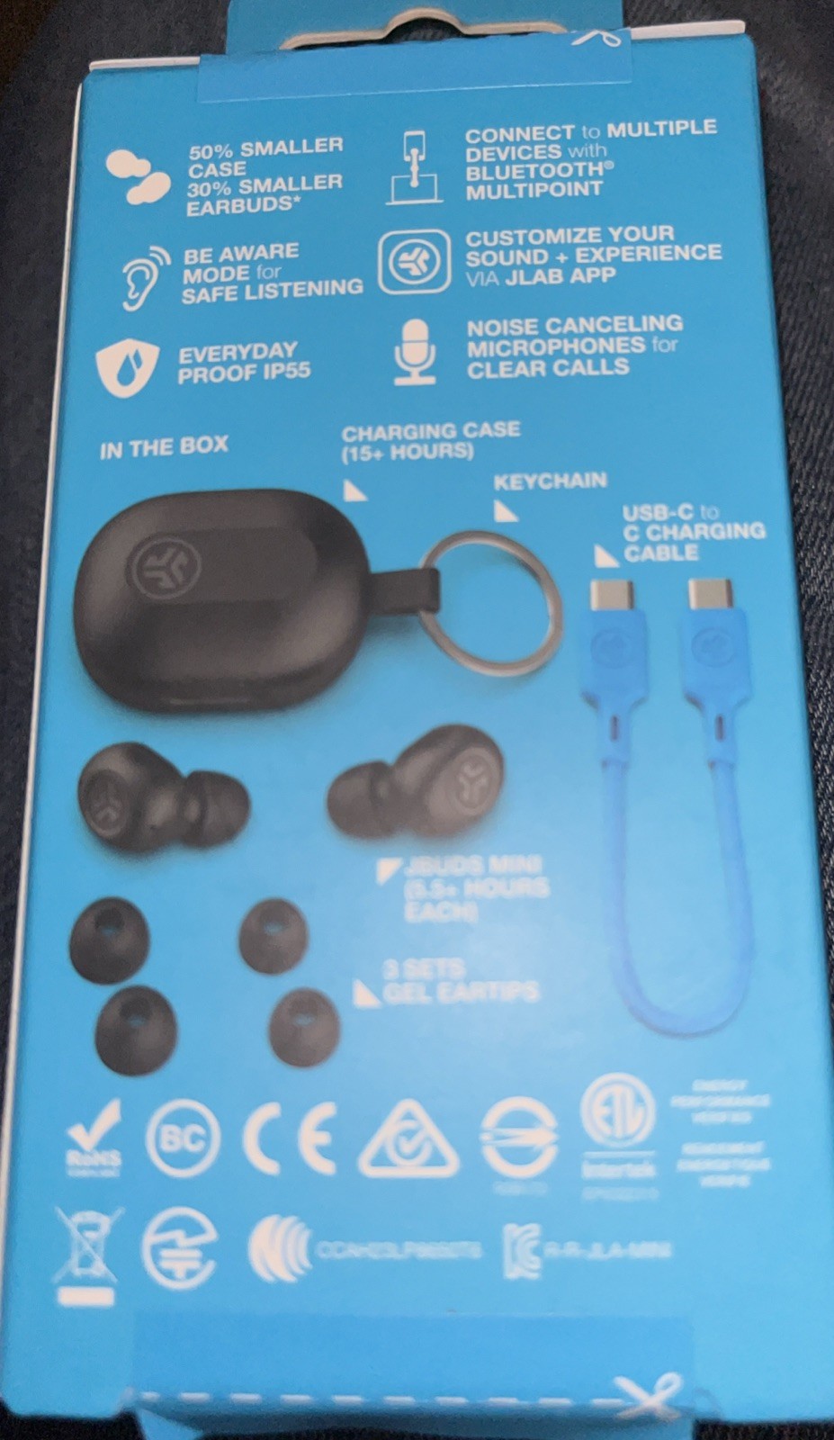 JLab JBuds MINI True Wireless Earbuds Bluetooth -Smallest Fit Ever-Black