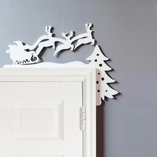 2024 Christmas Door Topper Holiday Home Decor Funny Snowman Santa Claus Top D...