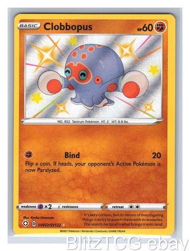 Clobbopus SHF SV072/SV122 Shining Fates Shiny Vault Pokemon Shiny Rare Holo NM/M