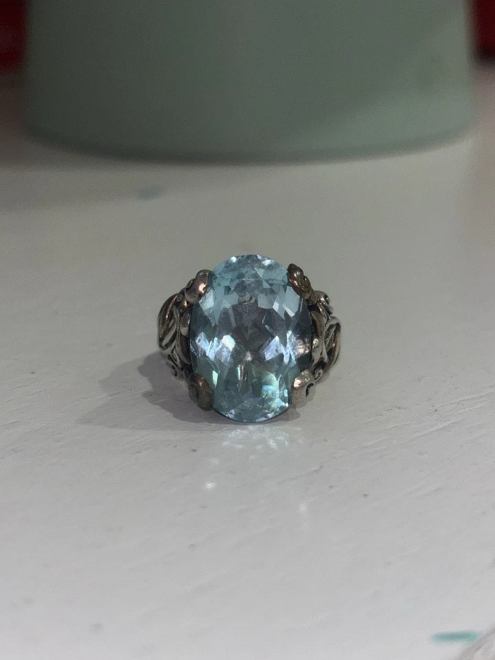 Anillo Barbara Bixby Topacio Azul 18k Talla 6 Foto 2 de 4