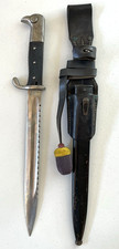 WWI WWII German W.K.&C 3 Rivet Sawback Bayonet With Frog, Scabbard and Knot