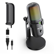 TG201 USB Microphone for Gaming, PC Microphone with RGB Switchable for Comput...