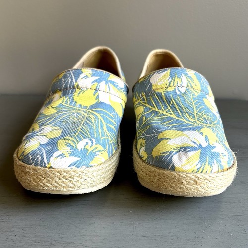 Dansko Victoria Canvas Tahiti Yellow Floral Print Espadrille Trim Work Clog 40 - Picture 4 of 14