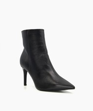 Image of Dune London Womens Leather Ankle Medium Boots in Black