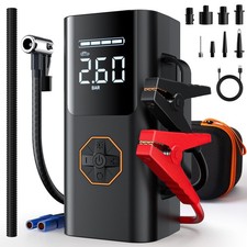 Portable Jump Starter with Air Compressor - 12V Car Battery Jumper Starter Bo...