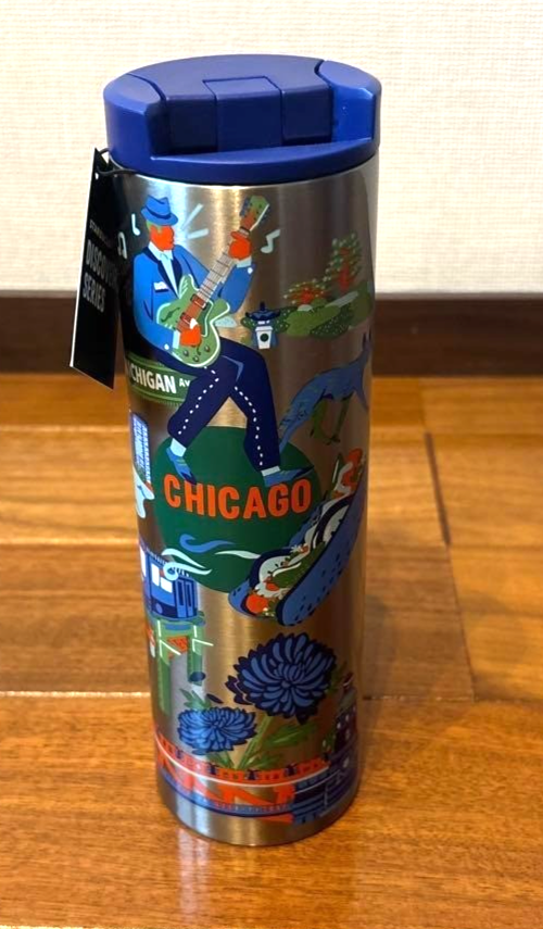 Starbucks Stainless Steel Tumbler Bottle 16oz Chicago Discovery
