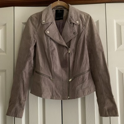 Yessica Outerwear Collection S Women s Suede Moto Style Jacket Lavender Lined