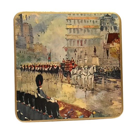 Vintage Win-El-Ware Trivets Coasters Set of 6 Landmarks in Box Made in England - Picture 8 of 9