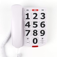 Phone for Seniors, Large Button Phones for Elderly with White Big Button