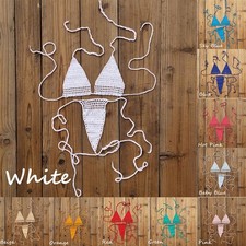 Women for MINI Gstrings Bikini Swimwear Crochet Side Tie Thong Bathing Suits