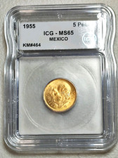 Gold 5 Pesos MS65 Mexico Hidalgo .1206 Oz Certified Real GOLD Coin Muy Bonito