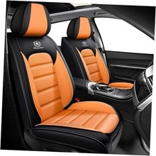 Truck Seat Covers for 2010-2026, Waterproof RAM 3500 Front Set Black Orange