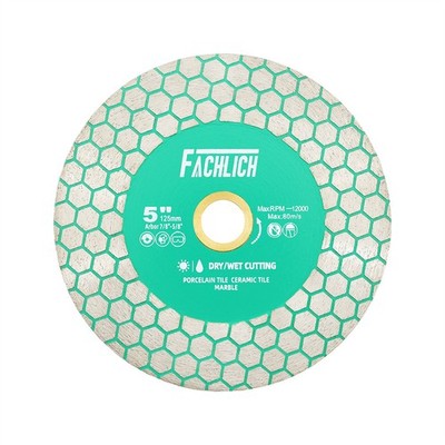 FACHLICH 1pc 5''/Dia125mm Diamond Cutting Disc Grinding Plate for Tile Marble
