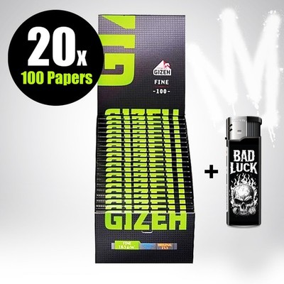 Gizeh fine Magnet grün 20x 100 Blättchen + Feuerzeug
