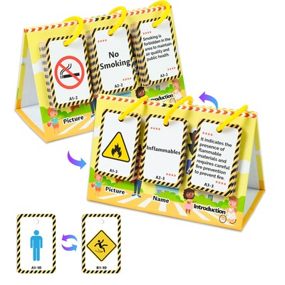 72x Road Signs Educational Interactive Flash Cards Children's Safety Signs Learn
