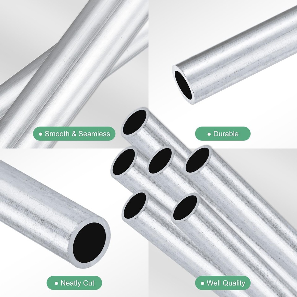 6-Pack Tube Rond en Aluminium 6063 de 100mm 0.31"x0.39"x4" Ton Laiton ...