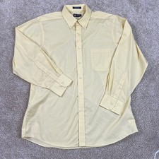 Chaps Wrinkle Free Button Up Shirt Men's 16.5 32/33 Yellow Classic Fit