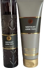 Midnight Addiction Bath & Body Works Body Mist & Body Cream Lotion 2pc Set New