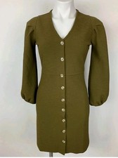 NEW Texture & Thread by Madewell Olive Green Button Down Dress Small 