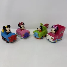 4 Disney VTech Go Go Smart Wheels Cars Toys Mickey Minnie Goofy Tested Video