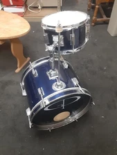 GP Jr 2 Drum Set Kick Bass Drum 16" X 11" Tom 10" Small Travel Drum Kit Blue