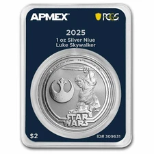 2025 Niue 1 oz Ag Star Wars Luke Skywalker (MD® Premier +PCGS FS)