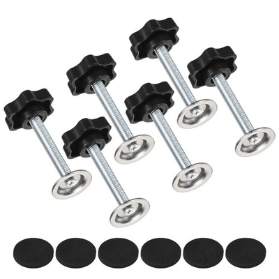 #ad 6 Pack M8x50mm Star Clamping Knobs with Screws Pressure Plate Rubber Pad AU $19.91