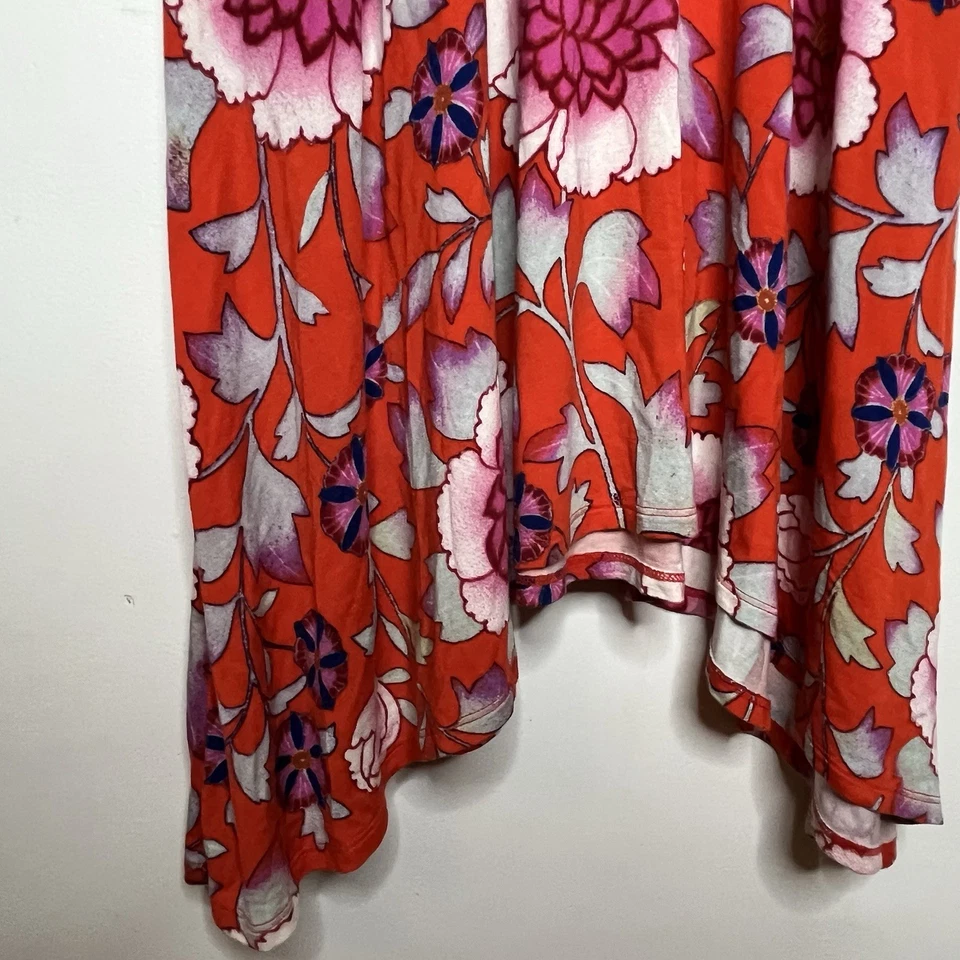 Vestido midi floral naranja Maeve Anthropologie para mujer pequeño jersey tejido colorido Foto 3 de 4