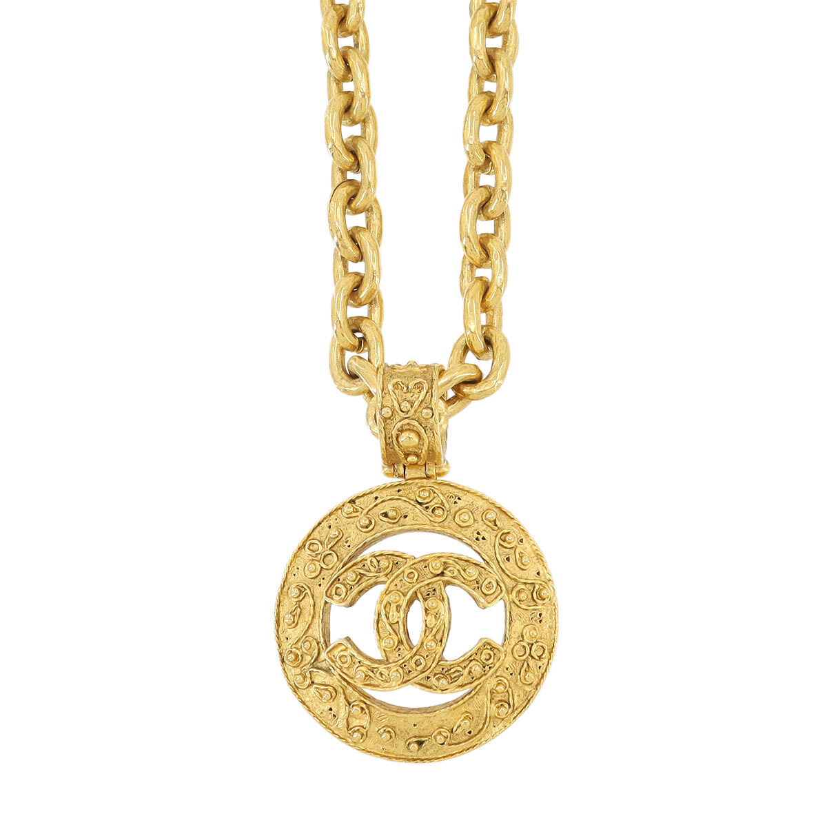 Chanel  ビンテージネックレス CHANEL Necklace Coco Mark B14 V Engraved | eBay