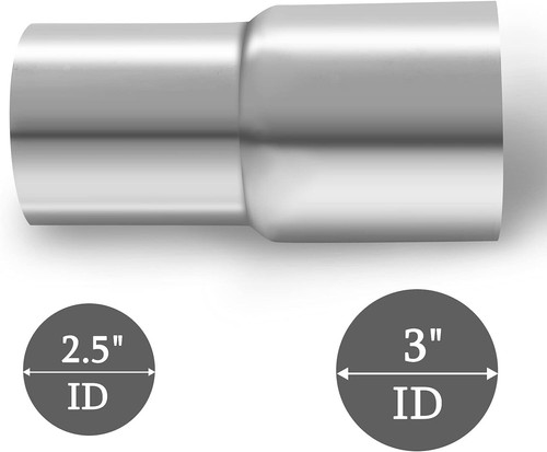BLACKHORSE-RACING 2.5 inch ID - 3 inch ID Exhaust Pipe Adapter Reducer Z3 - Picture 2 of 8