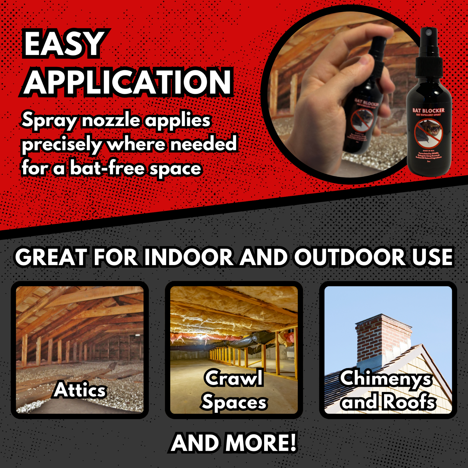 Bat Blocker - Bat Repellent Spray - Non-Toxic Repellent for Pest ...