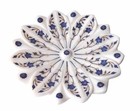 9" Marble dry Fruit Bowl Floral handmade lapis Inlay work Home / kitchen Decor