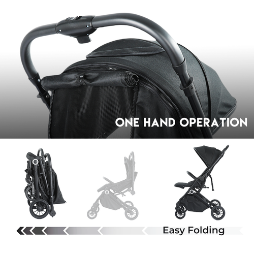 Portable Baby Pram Stroller Foldable Pram Bassinet Lightweight Travel Pushchair - Picture 22 of 36