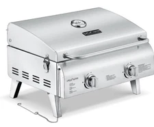 LifeMaster Tabletop Two Burners Grill Portable Model LMGR02