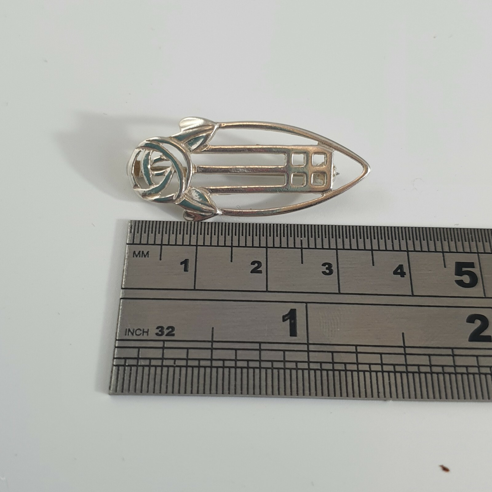 Photo 6 of Sterling Silver Mackintosh Style Brooch ~ 3.7grams, Br43
