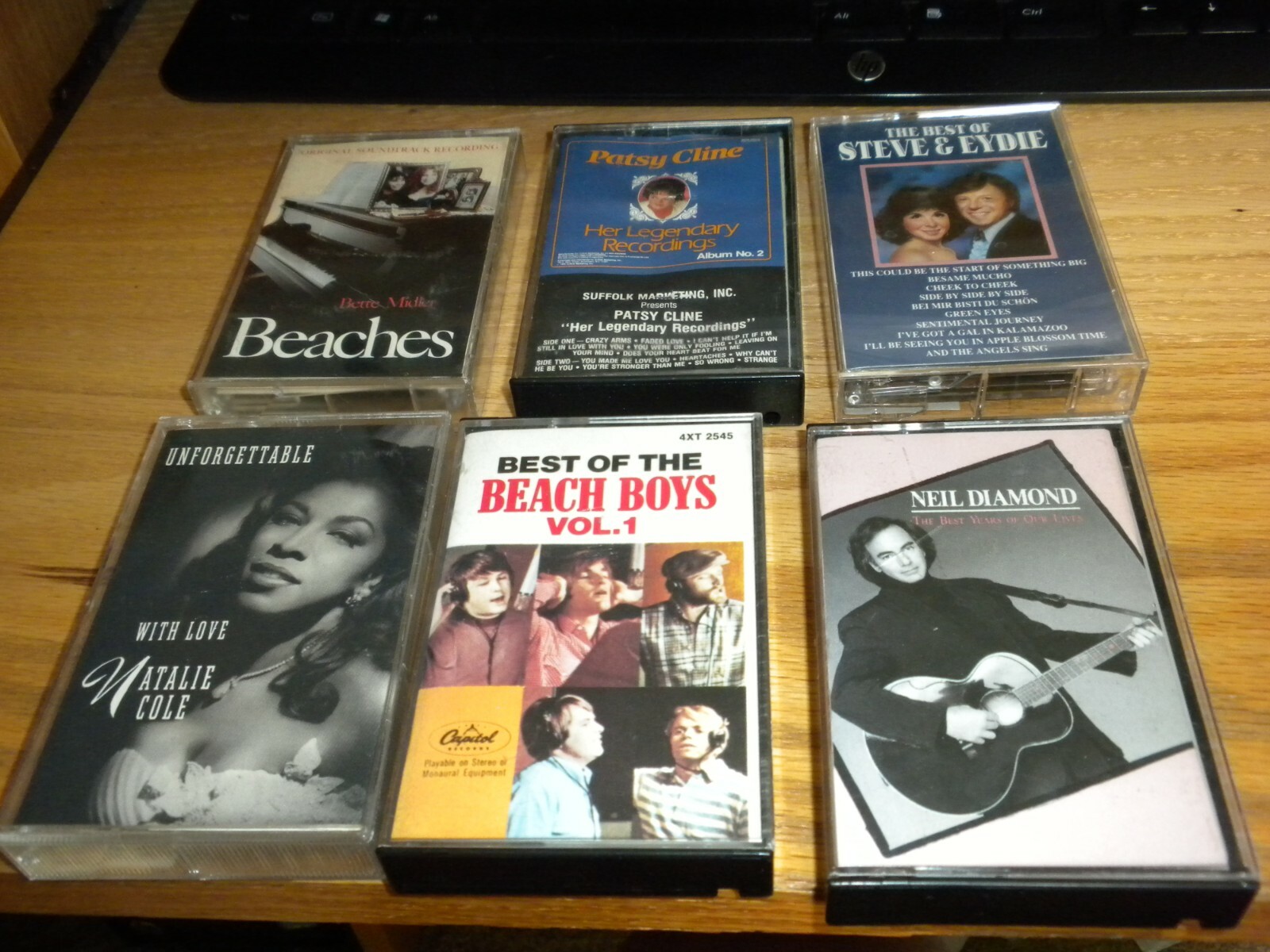Lot of Cassette Tapes Neil Diamond Beach Boys Natalie Cole Beaches Patsy Cline