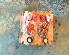 bracelet Chinese Take Out artistan ooak entrees rice egg rolls platters