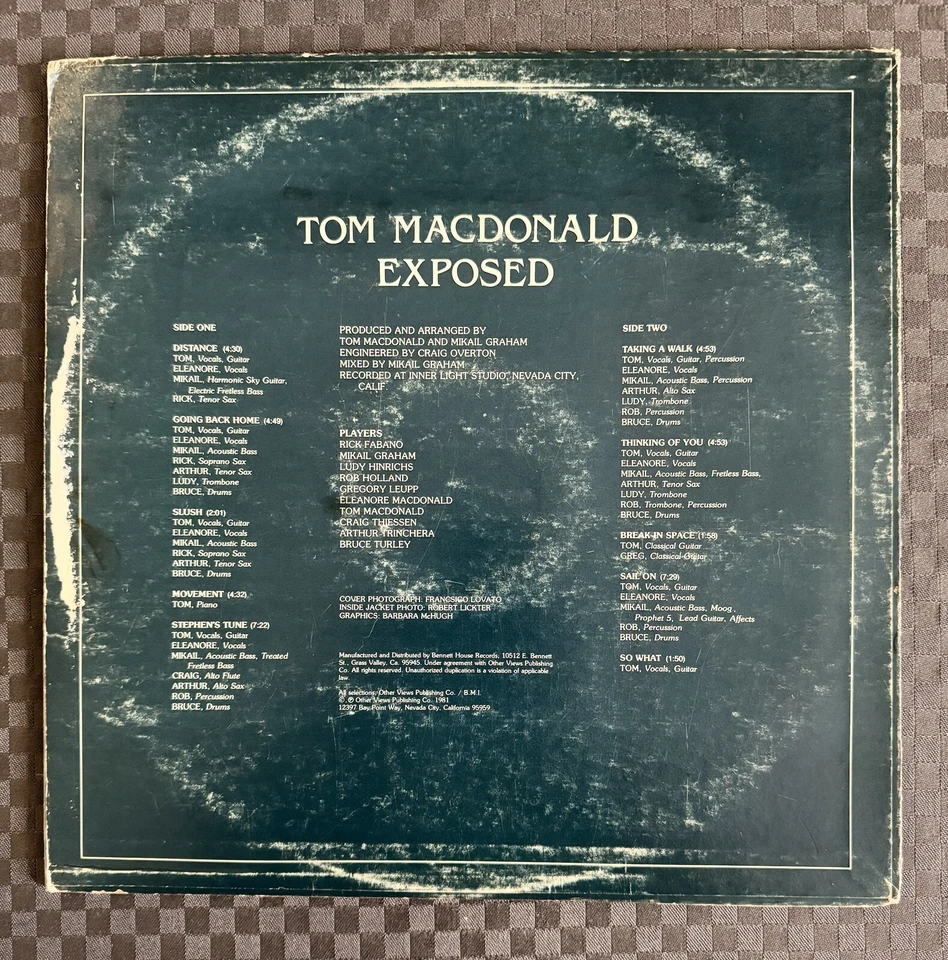 JAZZ ROCK LP Tom Macdonald Exposed Music To Activate 1981 - Image 2 of 4