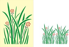 Blumenwiese, Wandschablone Schablone Malschablone Fries Malerschablone Stencils