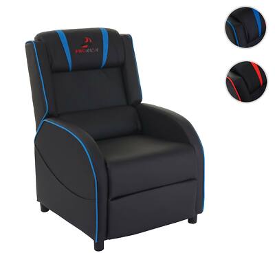 Fernsehsessel HWC-D68, HWC-Racer Relaxsessel Gaming-Sessel, Schwarz/blau