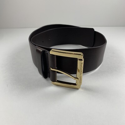 Michael Kors Dress Belt Men's Small Brown Genuine Leather Gold Buckle  Classic | eBay